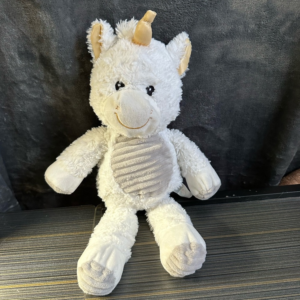 White 15" Unicorn Rattle‎ Plush Spark Create Imagine Stuffed Animal Toy